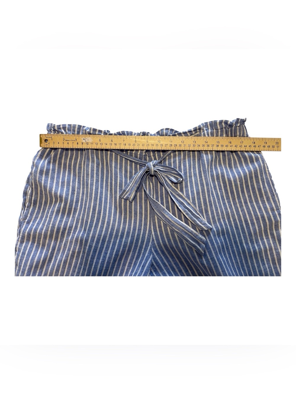 Beachlunchlounge Collection Women's Blue&White Striped Linen-Cotton Pants, XL - Picture 6 of 9
